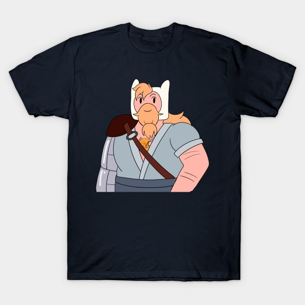 Adult Finn -fionna and cake T-Shirt by lanaflowerz